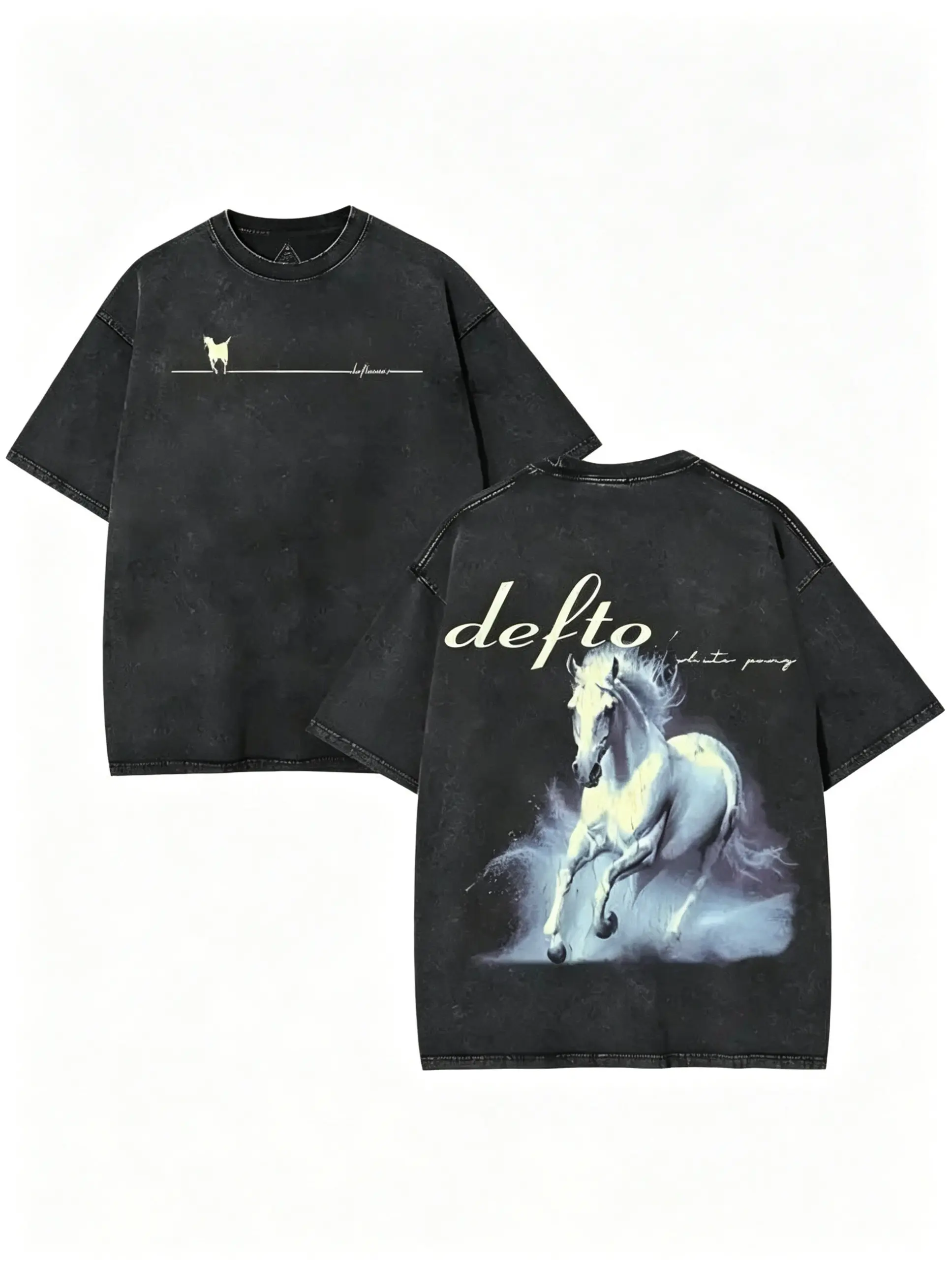 Unisex Retro Limited Vintage Washed T-Shirt, Rock with WHITE PONY Oversized Size Heavy Washed Cotton Tee, 90s Grunge Gothic Punk Y2K Rock Merch,father'sdaygifts Relaxed Fit Streetwear Clothes Soft