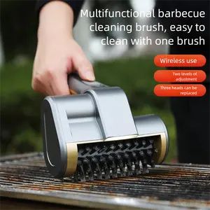 Electric Grill Brush | No Bristle Automatic Rotating | Wireless Rechargeable with LED Light | Stainless Steel Roller | Backyard BBQ Camping | Grill Cleaning Tool for BBQ Lovers outdoorfun