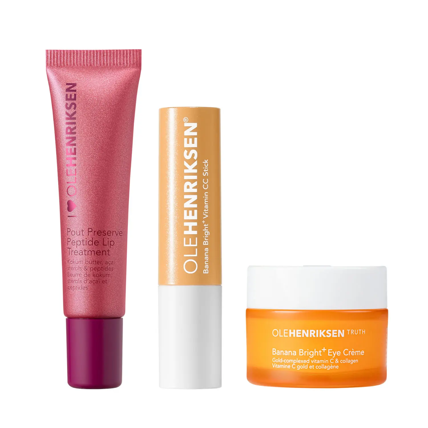Lingonberry Glimmer + CC Sticks Banana + Eye Crème