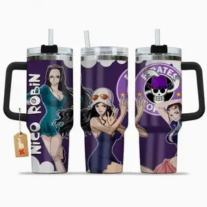 Nico Robin  V2 OOne Piecee Anime Custom Tumbler 40Oz Stainless Steel Tumbler With Handle.