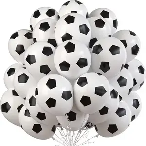 30pcs Soccer Latex Balloons, Football Balloons Set, Football Theme Party Supplies, Soccer Pattern Balloons, School Sports Event Decor, Birthday Decoration, Party Setup, Large Gatherings