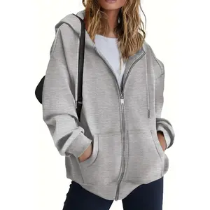 Hoodies Women Zip Up Hoodie Oversized Sweatshirt Fleece Jackets Spring Fall Winter Coats 2026 FashionGift