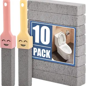 10 Pack Pumice Stone for Toilet Cleaning Extra Long Handlefor Removing Bowl Ring Pool Bathroom Toilet BrushLimescale Stain Remover for Tile Bath-tub Toilet Wand Bathroom Cleaning Tool Home Goods