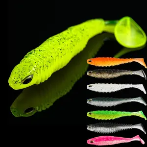 8pcs Soft Plastic Fishing Lures, Topwater Lure, 3.15in 4.5g Paddle Tail Swimbaits, 3D Eyes, Realistic Soft Baits for Bass, Pike & Predator Fish