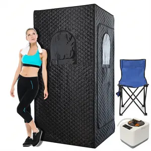 Upgraded Portable Steam Sauna Box for Home Spa – Extra Large Personal Sauna Tent with Powerful Steamer, Remote Control & Foldable Chair – Relaxing Full Body Sauna for Indoor Gym, Pilates, or Garage Use