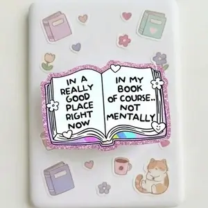Magnetic Phone Grip In My Book Not Mentally, Removable Magsafe Compatible Kindle Holder, Funny Bookish Aesthetic High-Quality Print, Gift for Bookworms