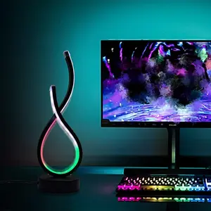 Heart Shape RGB or Warm White LED Desk Lamp - USB-Powered Aesthetic Indoor Bedside Light for Home Improvement