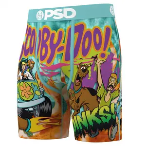 PSD Mens Scooby-Doo Heat Boxer Brief - Standard Length 7 Inch Inseam, Soft and Breathable Poly Blend Fabric PSD Mens Scooby-Doo Heat Boxer Brief - Standard Length 7 Inch Inseam, Soft and Breathable Poly Blend Fabric