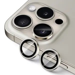 Upcommon UARMOR Glass Camera Lens Protector for iPhone 15 Pro & 15 Pro Max, 9H Tempered Glass & Aluminum Cover, HD Clear, Easy Installation Kit, Case Friendly, Anti Scratch