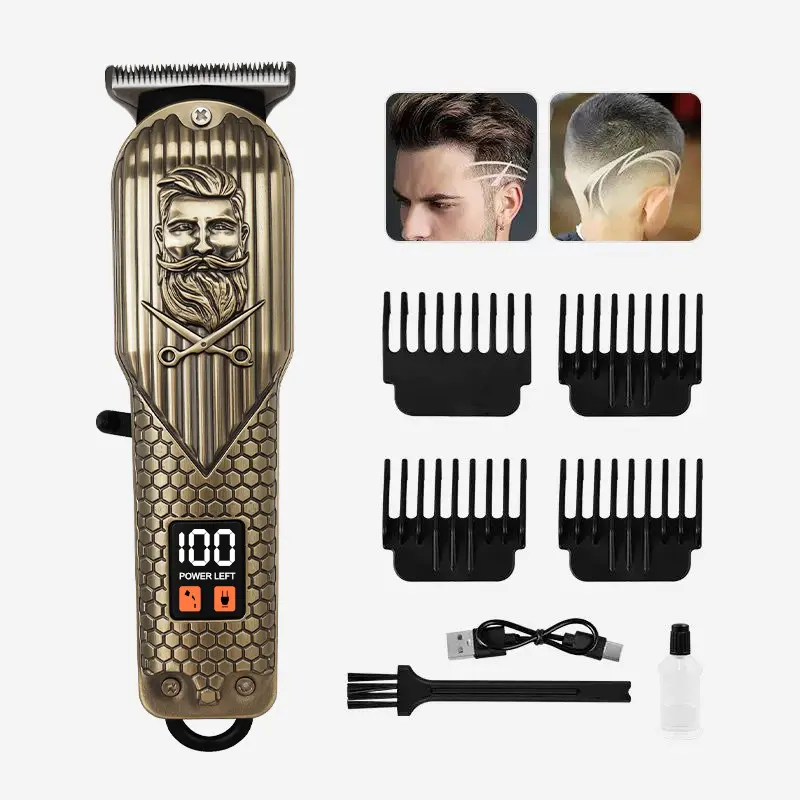 Professional Cordless Hair Clipper for Men - T-Blade Zero-Gap Trimmer with Detail & Fading Combs | RechargeableAll-in-One Beard, Mustache & Body Trimmer I HomeBarberPrecision Grooming, USB Fast Charging