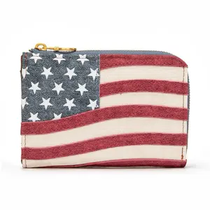 Montana West American Flag RFID Zip Around Wallet