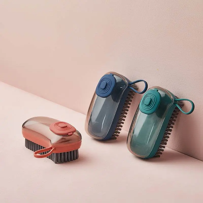 Multifunctional Automatic Liquid Cleaning Brush ABS Material Ergonomic Grip Durable Compact Shoe & Clothes Cleaner Tool