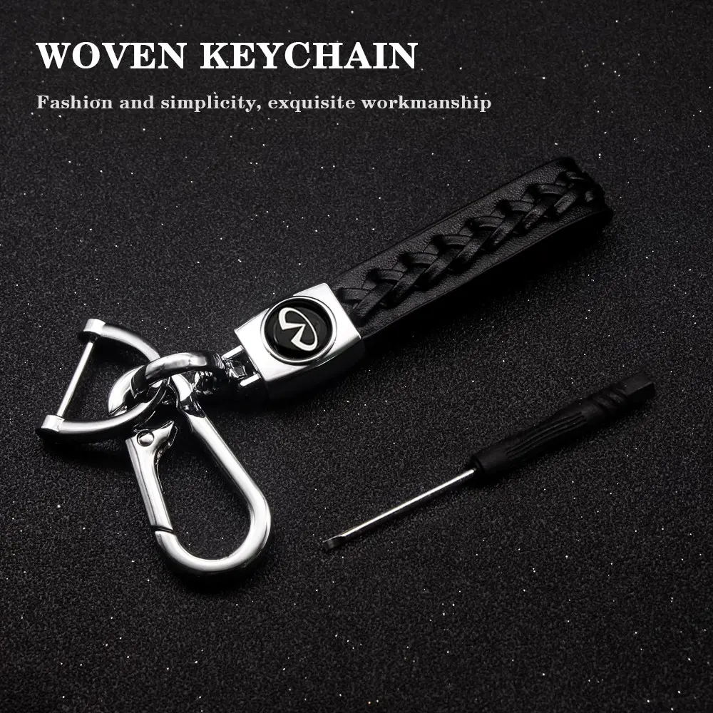 Infiniti Braided Keychain Set, Keyrings, Car Key Chains, Durable & Stylish Car Accessories for Q50l/q70l/qx50/qx6 Models, Perfect Gift Idea for Auto Enthusiasts