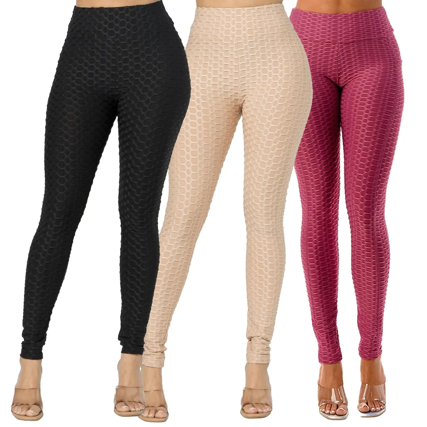 Conjunto de 3 Leggings para Mujer – Moldea Glúteos, Control de Abdomen y Fupa, Cintura Alta con Diseño Cruzado, Compresión y Comodidad para Ejercicio