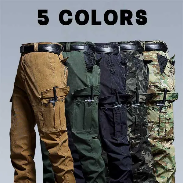 Men's Outdoor Hiking Tactical Trousers - 4 Colors, Tear-Resistant Fabric, Multi-Pocket Menswear, Button-Closure Men's Pants for Hiking, Camping