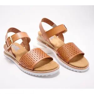 Skechers Bobs Desert Kiss Perforated Vegan Sandals - Sunny Flair