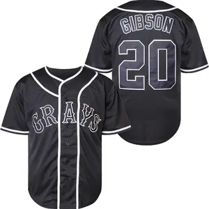 Men's Josh Gibson #20 Homestead Grays Jersey - Authentic Negro National League Baseball Shirt, Breathable & Moisture-Wicking Polyester, V-Neck, Short Sleeve, Details, Button Closure, Casual Sportswear Christmas gifts