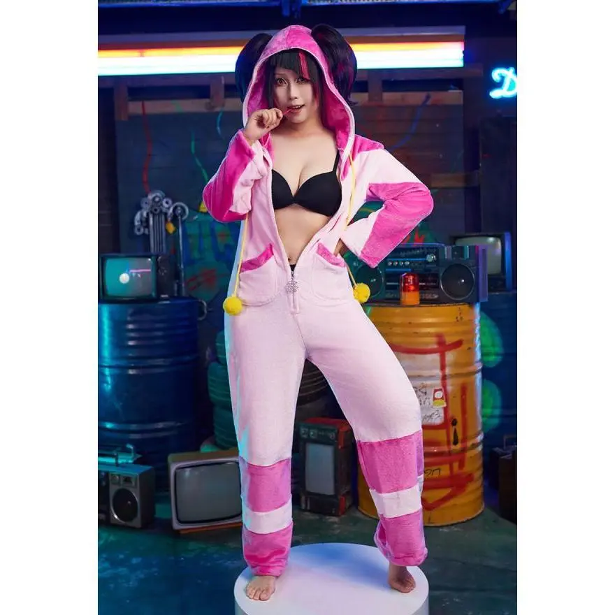 [Officially Licensed] Street Fighter 6 Juri Jumpsuit Costume Juri Plush Onesie Pajama Cosplay Costume Outfit Style