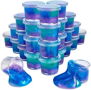 Mini Galaxy Slime 24 Pack Marbled Unicorn Slime Party Favors Safe for Girls Boys Stretchy & Non-Sticky Super Soft Sludge Toy Sensory Tactile Stimulation Classroom Rewards, Goodie Bag Stuffers