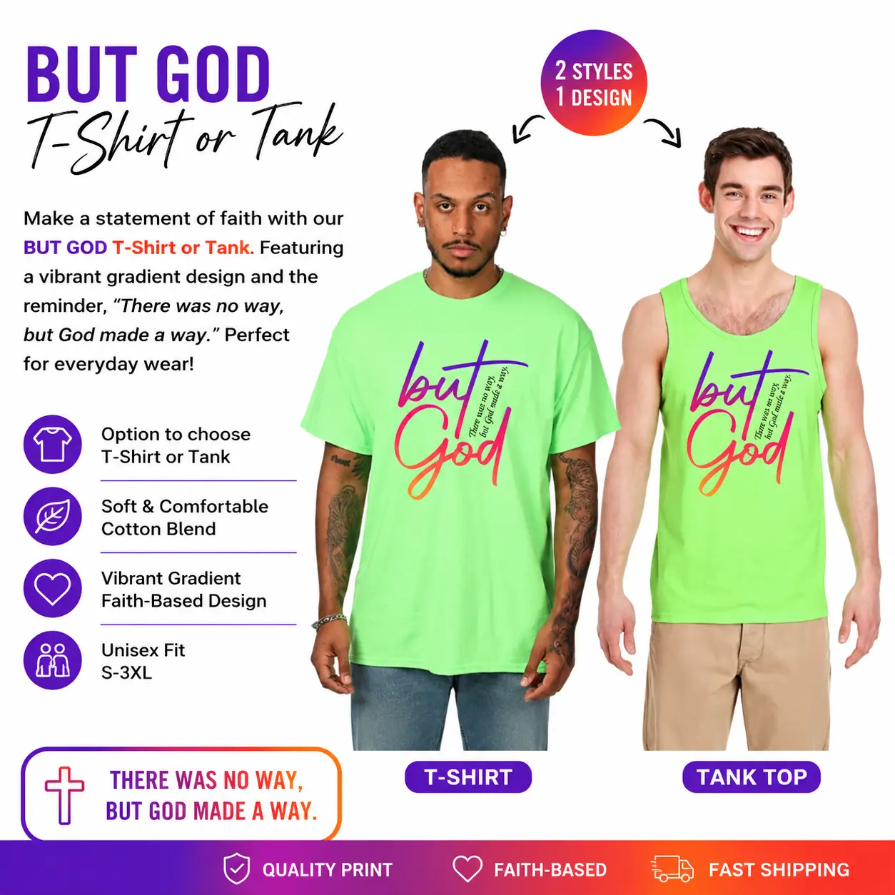 But God Graphic Tank Top or T-Shirt, Casual wear