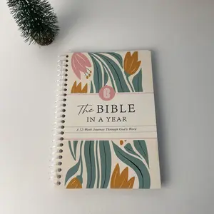 52-Week Bible Reading Tracker Notebook | Spiral Christian Devotional Journal with Floral Cover | Daily Scripture Study Planner & Faith Reflection Guide, Designed for a Year-Long Journey Through God’s Word