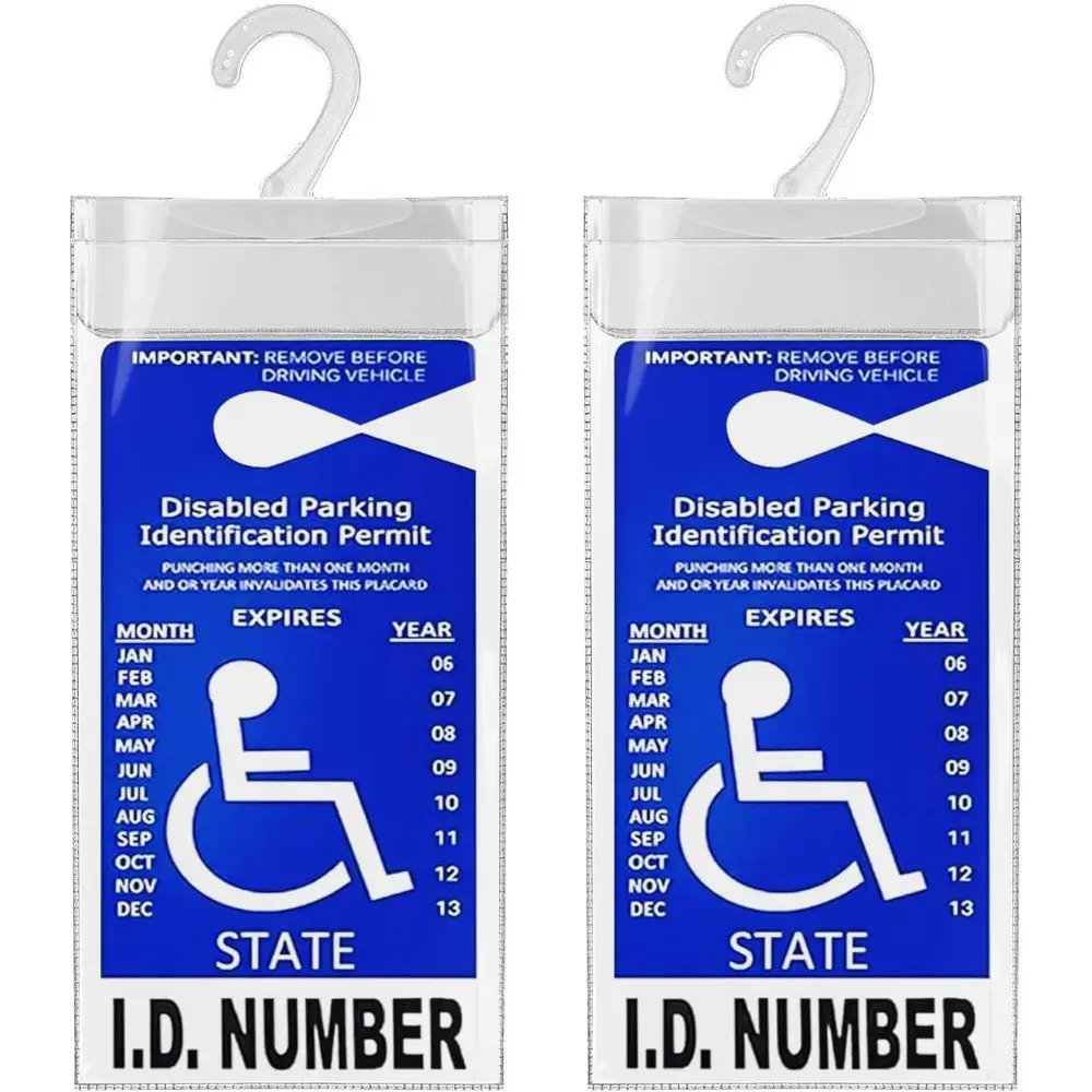 Parking Permit Holder For Auto, Ultra Transparent Parking Permit Holder, Disabled Parking Permit Holder, Parking Permit Holder Sign Holder With Large Hanger (Thickened Type Set of 2)