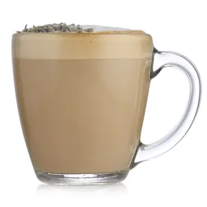 Libbey Tapered Glass Mug Set of 8, 15.5 Oz Thick, Clear Glass Coffee Cups w/ C-Shaped Handle, Dishwasher Safe Coffee Mugs Set for Tea, Cider and More