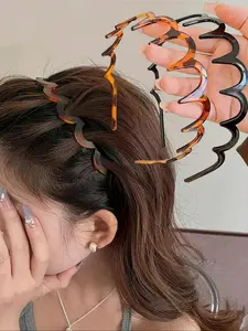 Leopard Pattern Hair Hoop, Zigzag Headband, Elegant Hair Accessories for Women & Girls, Minimalist Headwear Suitable for Thick Hair