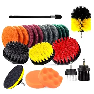 22-Piece Car Detailing Cleaning Kit, Drill Brush Set for Home Floor & Auto Surface, Durable PP Material, Deep Clean Accessories