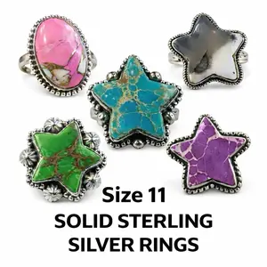 Size 11 Solid .925 Sterling Silver Rings