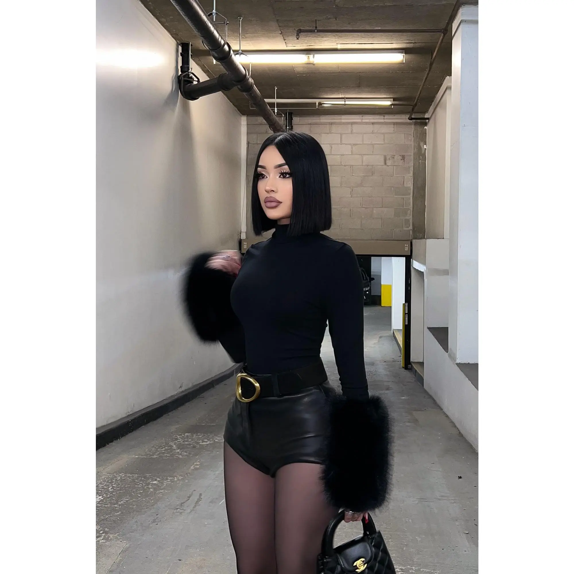 Moscow Fur Bodysuit - Black