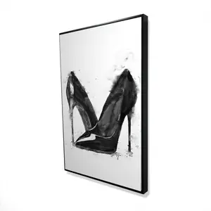 360 stand Minimalist Black High Heels Wall Print - 24x36 in, Ready-to-Hang Artistic Decoration, Statement Piece, Ideal Gift for Home Supplies Lovers