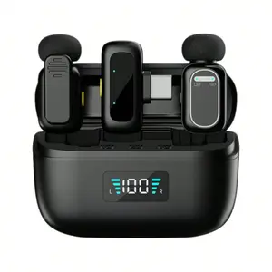 Mini Wireless Clip-On Finger Microphone with Noise Cancellation, Bluetooth, Receiver, Charging Function, for Phone Live Recording, Karaoke