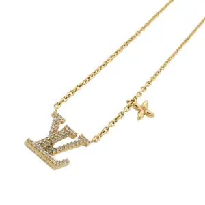 Pre-owned Louis Vuitton Gold-plated Small Leather Goods LV Iconic Necklace