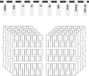 White Cable Labels, 300 Premium Wire Label Tags for Electronics, Printable Cord Labeling Tags for Ethernet and Network, Write on Labels for Cable Management JIQEZNL