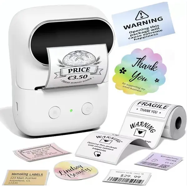 6-roll white thermal label paper set, 40x30mm self-adhesive label, suitable for small business price and address labels, home product classification