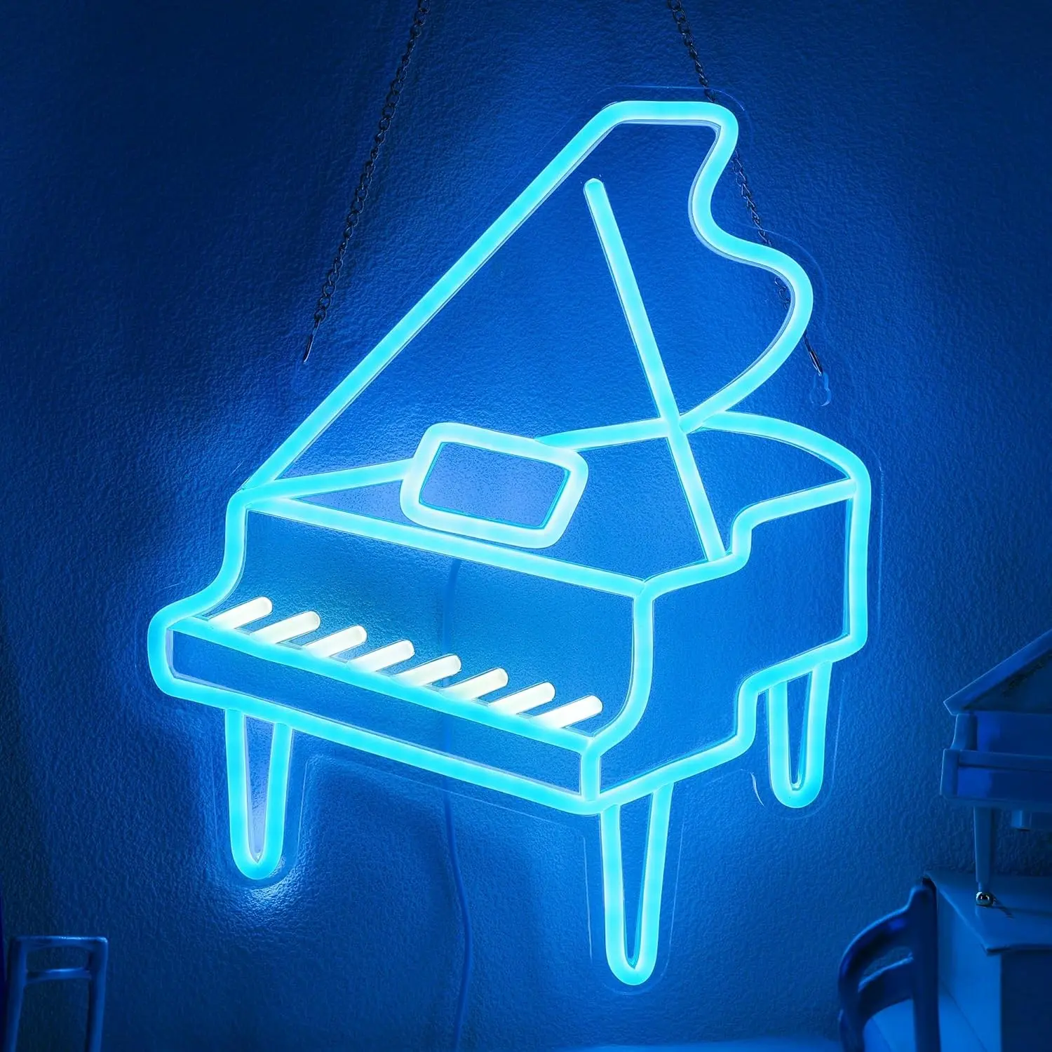 Piano Neon Light, Dimmable LED Piano Room Decorative Light Strip, USB Powered, Bedroom Living Room Club Music Studio Decoration, Gift for Piano Lovers
