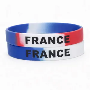 France Pride Silicone Wristbands - World Cup Football - Soccer - Mundial Futbol Fans - 2 units - Fier D’êntre Français