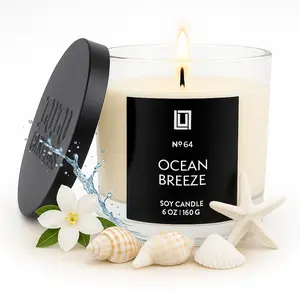 Ocean Breeze | Luxury Scented Candle | 6 Oz. with Black Lid