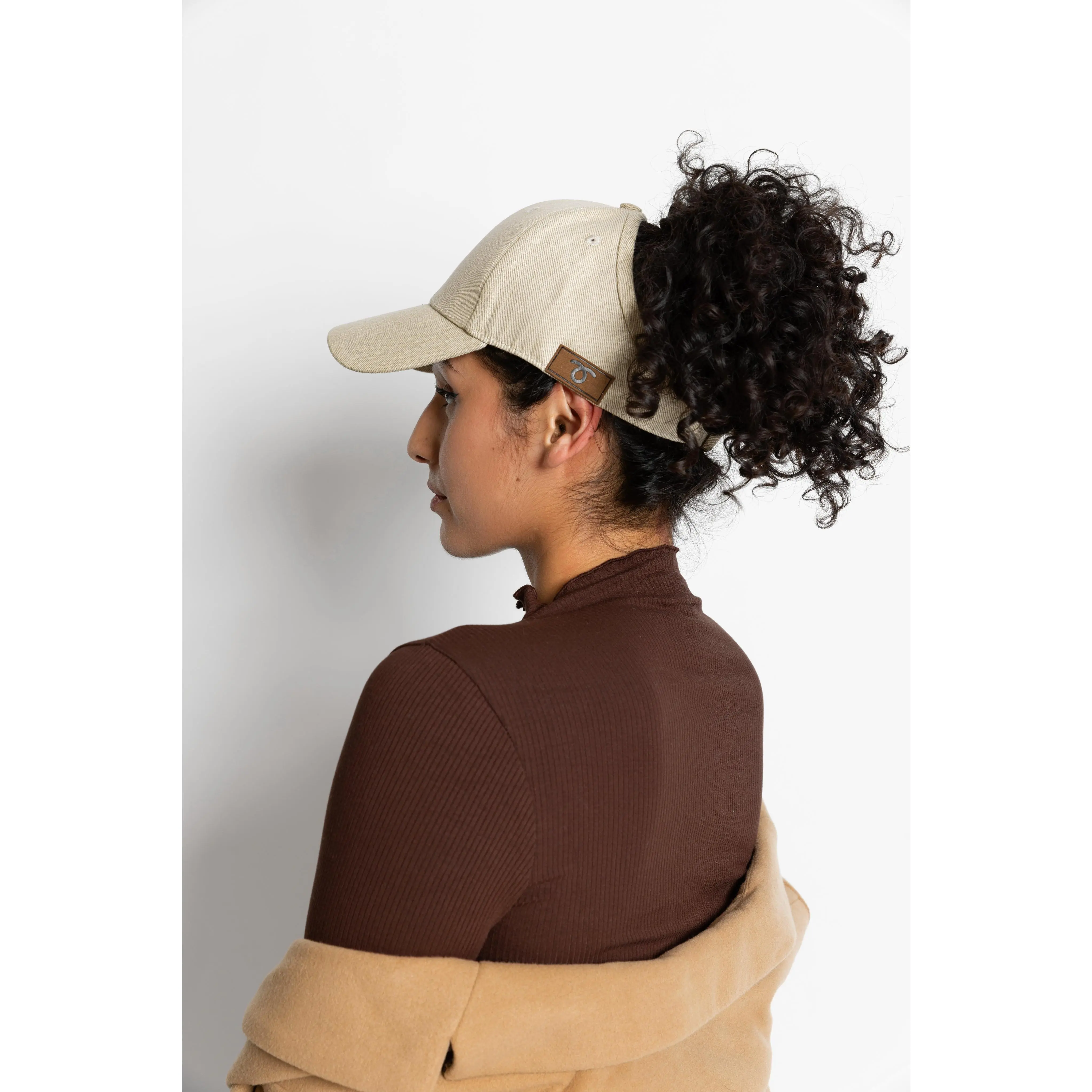SATIN Curl Cap: KHAKI