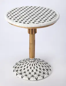 Tenor & Rattan Bistro Table in White  5400295