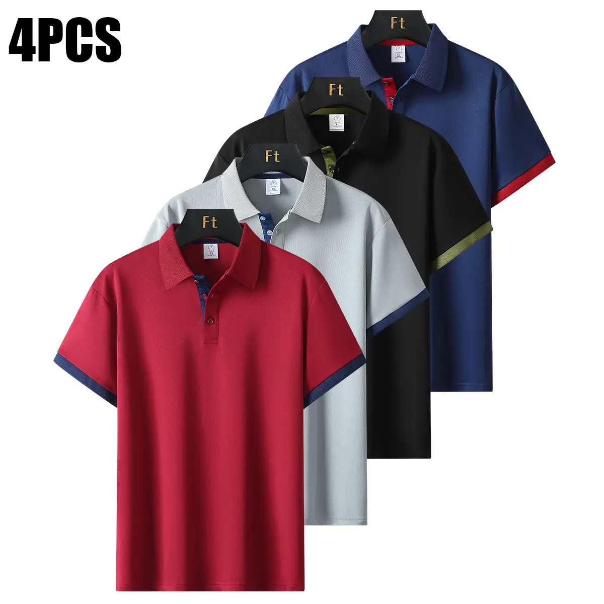 Red + Gray + Black + Navy Blue