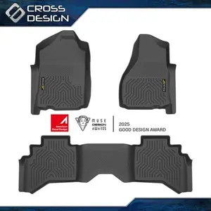 CROSSDESIGN TPE Floor Mats Liners 3D Molded Fit For 02-09 Dodge Ram 1500 2500 3500 Quad Cab  Upgraded Version