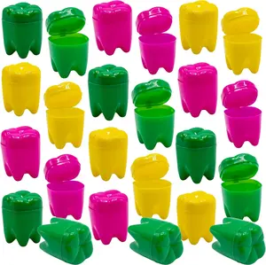 1.25" Neon Tooth Saver, Rainbow Tooth Holders Case Dentist Office, Portable Tooth Container For kids, 72 Pcs