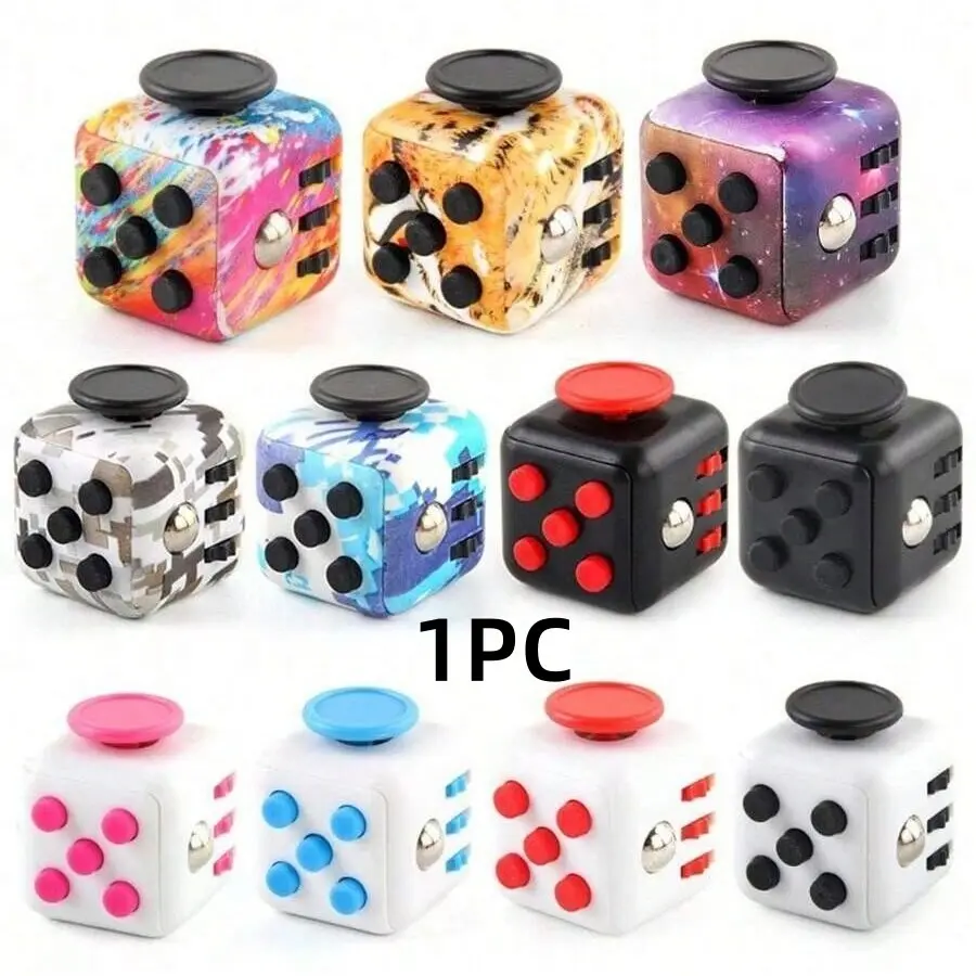 Colorful 6-Sided Finger Cube Dice, Novel Magic Die Toy, Anxiety Sensory Toy, Fidget Stress Relief, Kids and Adults Gift