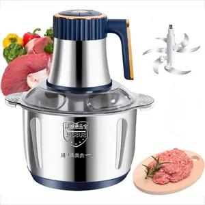 5L Food Processor Stainless Steel 500W 6 Sharp Blades 5 Speeds Electric for Family Meals Vegetables Sauces Easy Clean Kitchen Utensils BPA-free 304 Steel Bowl