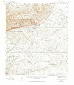 Carlsbad Caverns East New Mexico USGS Topographic Quadrangle Map, 1945, 1:62500
