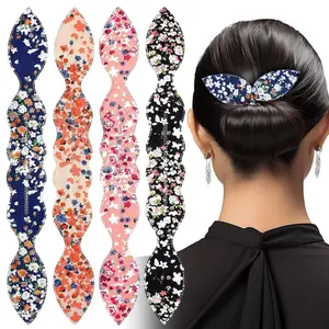 4 Pcs Deft Bun Maker for Hair - French Twist Rabbit Ear Hair Twister and Flexible Flower Bun Tool - Quick and Easy Hair Styling Accessories for Women