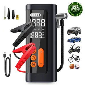 Portable Car Jump Starter with Air Compressor Car Battery Booster,Tire Inflator Pump,USB Power Bank,LED Flashlight for SUV Truck Motorcycle