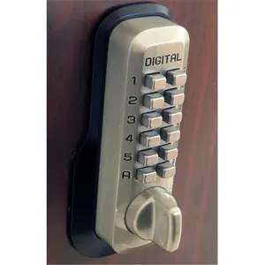 212 MAIN Lockey M-210-SN-EZ Mechanical Keyless Deadbolt with Ez Mount Plate - Satin Nickel Brass Finish, Fits 1-3/8" Entry Doors, Door Security Lock